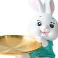 thumbnail image 6 of Cute Rabbit Storage Tray Resin Sculpture Key Tray Home Decor(Green rabbit), 6 of 7