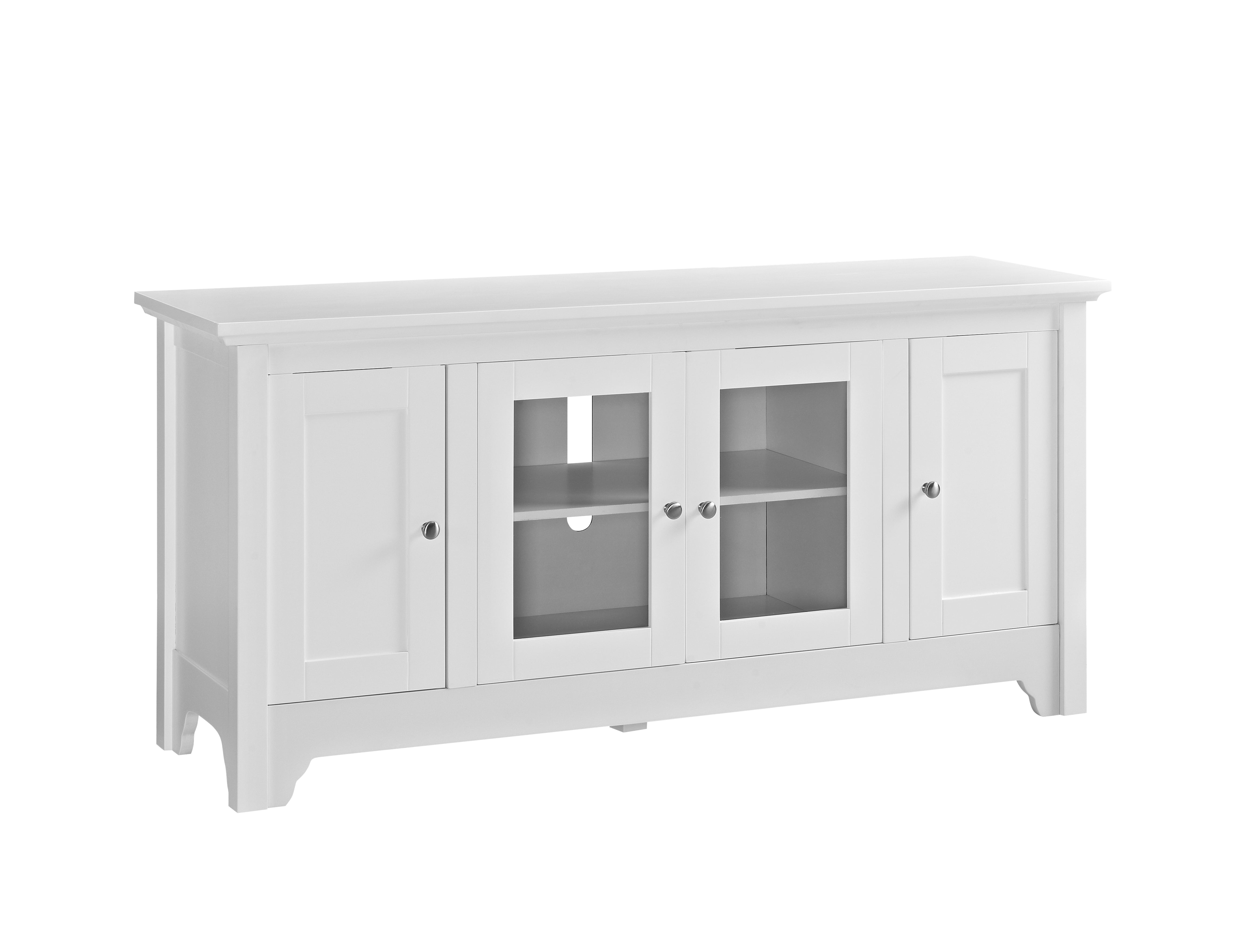 Walker Edison White Wood TV Stand for TVs up to 58"