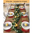 thumbnail image 4 of 15 Inch Round Placemats Set of 6, Red Gnomes Christmas Non Slip Heat Insulation PP Table Mats, Xmas Tree Balls Snowflake Washable Place Mats for Kitchen Dining Party Table Decor, 4 of 7