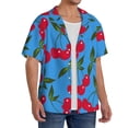 thumbnail image 2 of Fotbe Cherry Camisa Estampada de Manga Corta para Hombre, Casual de Verano, Estilo Playero, Sin Arrugas-Small, 2 of 5