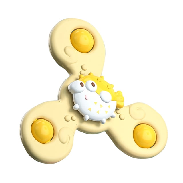 Vogacara Giroscopio giratorio portátil para la yema del dedo, giroscopio con diseño de dibujos animados para la escuela, juguete de descompresión Juguetes Amarillo de 3 cabezales Vogacara FN011006-02