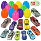 Photo 1 of 12 Die-Cast Car Filled Big Easter Eggs, 3.2" Bright Colorful Prefilled Plastic Easter Eggs with Different Die-cast Cars