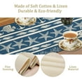 thumbnail image 6 of Ocean Theme Table Runner, Blue Vintage Nautical Theme Nautical Anchor Starfish Seashell Coral Print Table Runner for Kitchen Dining Room Party Table Decor13x120in, 6 of 6