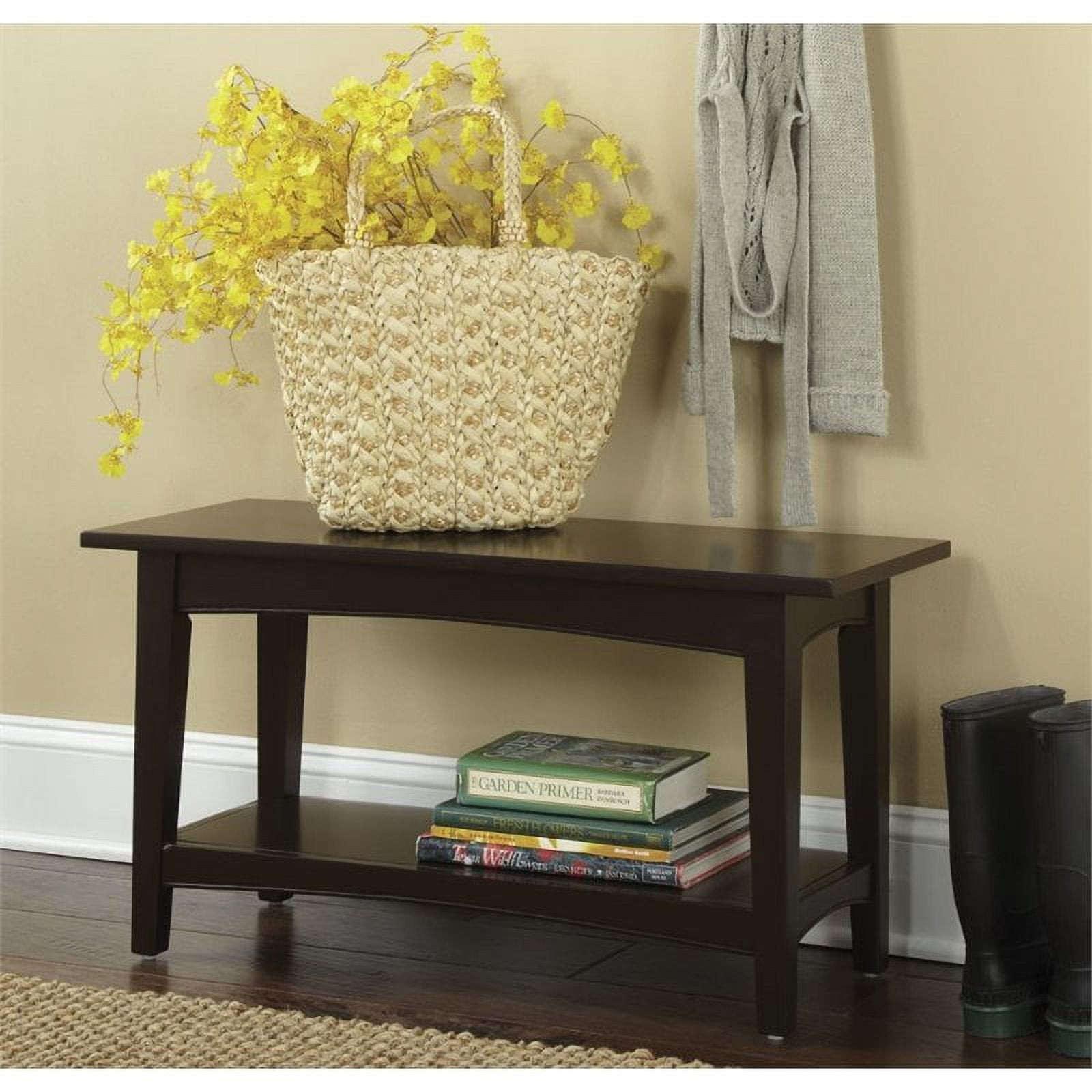 Shaker Cottage Tray Shelf Coat Hook with Bench Set, Chocolate