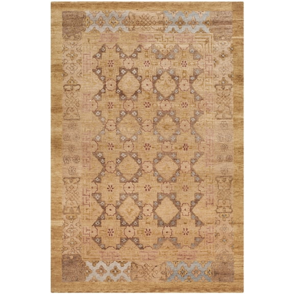 SAFAVIEH Marrakesh Jane Medallion Area Rug, Gold/Light Blue, 6' x 9'
