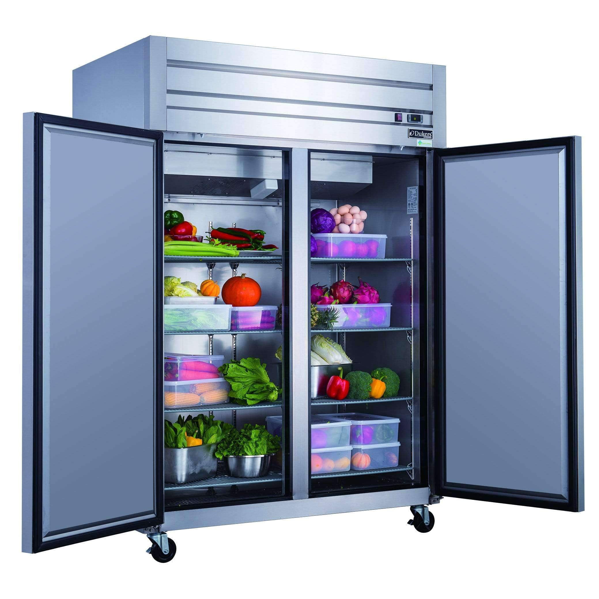 Dukers - D55AR Commercial 2-Door Top Mount Refrigerator in Stainless Steel