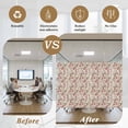 thumbnail image 5 of Pink Beige Flowers Window Privacy Film, Spring Floral Elegant Pastoral Rustic Static Cling UV Sun Blocking Heat Control Window Tint Day and Night, Non-Adhesive One Way Privacy Cover 17.7''x78.7'', 5 of 7