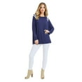 thumbnail image 4 of Women's Striped Shoulder Dolman Top, NAVY/WHITE, M, 4 of 5
