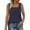 Navy, variant on Htigea Summer Tank Tops for Women Loose Fit Pleated Square Neck Sleeveless Tops Curved Flowy Sale Purple,M