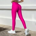 thumbnail image 4 of Outfmvch High Waisted Compression Leggings Silm Fit Yoga Pants 3d Compression Yoga Pants Push-up Sculpting Yoga Fitness Pants Compression Tights for Fitness Gym A1 Hot Pink S-XL, 4 of 7