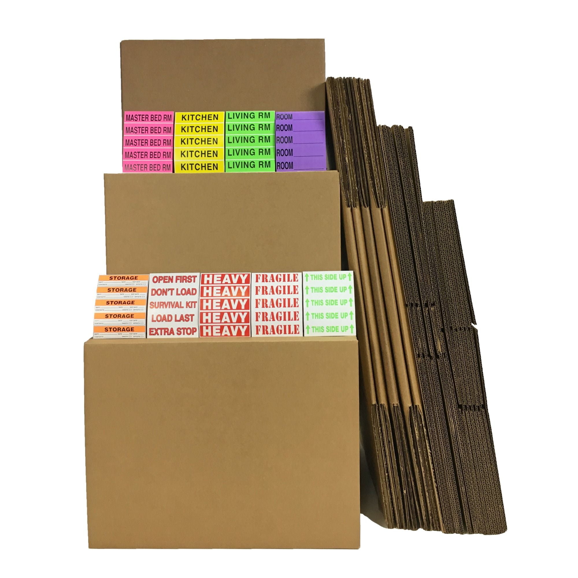 Uboxes ValueSupplies 15 Box Moving Kit and Box Combo with 60 Labels
