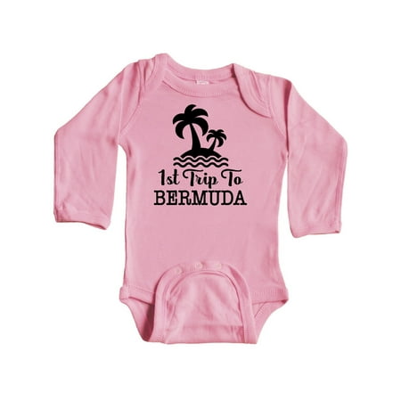 

Inktastic First Trip to Bermuda Vacation Gift Baby Boy or Baby Girl Long Sleeve Bodysuit