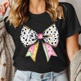 thumbnail image 2 of Camiseta de Cuello Redondo de Manga Corta de la Mujer, Top de Moda para Invierno Y Primavera Impresa de Navidad Casual 3/4, 2 of 7