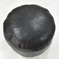 thumbnail image 4 of Round Shaped Goat Leather Handmade Eco-Friendly Chocolate Brown Pouf - Round Shape Pouf, 14" x 14"x 14", Plain Solid Pouf, Goat Leather Pouf, Recycled Cotton Fill Stuffed Pouf, Leather Seating Pouf, 4 of 5