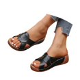 thumbnail image 3 of HNMKIU Womens Sandals Fashion Open Toe Slide Style Comfortable Casual Slippers for Summer Beach Wear Lightweight Breathable Summer Shoes Black,6.5, 3 of 8