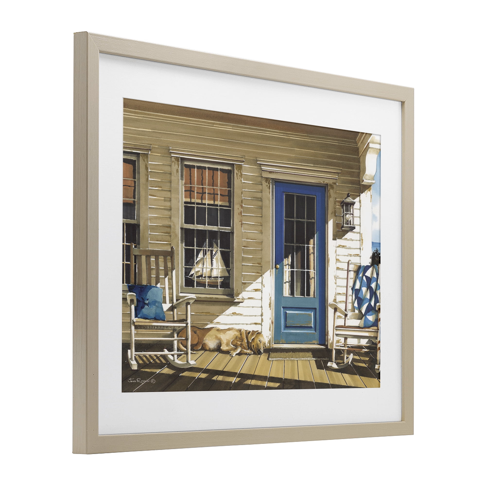 Stupell Industries Front Porch Gathering Birch Framed Print Under Glass, design by John Rossini