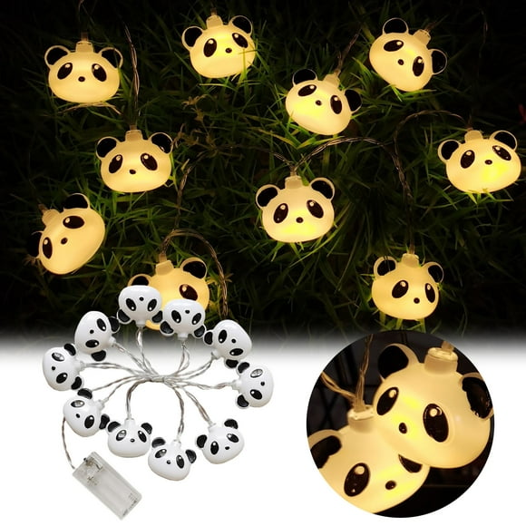 WIFKLSIIPG 1.5M 10 LED Panda Headlight with Battery Powered LED Fairy Dream Light Suitable for Bedroom Kids Room Kids Room Birthday Party Decoration ( 10LED Panda Head)