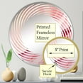 thumbnail image 3 of Designart "Enchanted Spills in Pink and Gold VII" Abstract Spiral Round Wall Mirror - Abstract Oval Printed Decorative Mirror - Multiple Color Options, 3 of 5