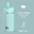 thumbnail image 4 of Hydrapeak Mini 14oz Water Bottle with Straw Lid, Stainless Steel Double Wall Insulated Water Bottle | Leak-Proof and Spill-Proof Water Bottle, 24 Hours Cold (Aqua), 4 of 9