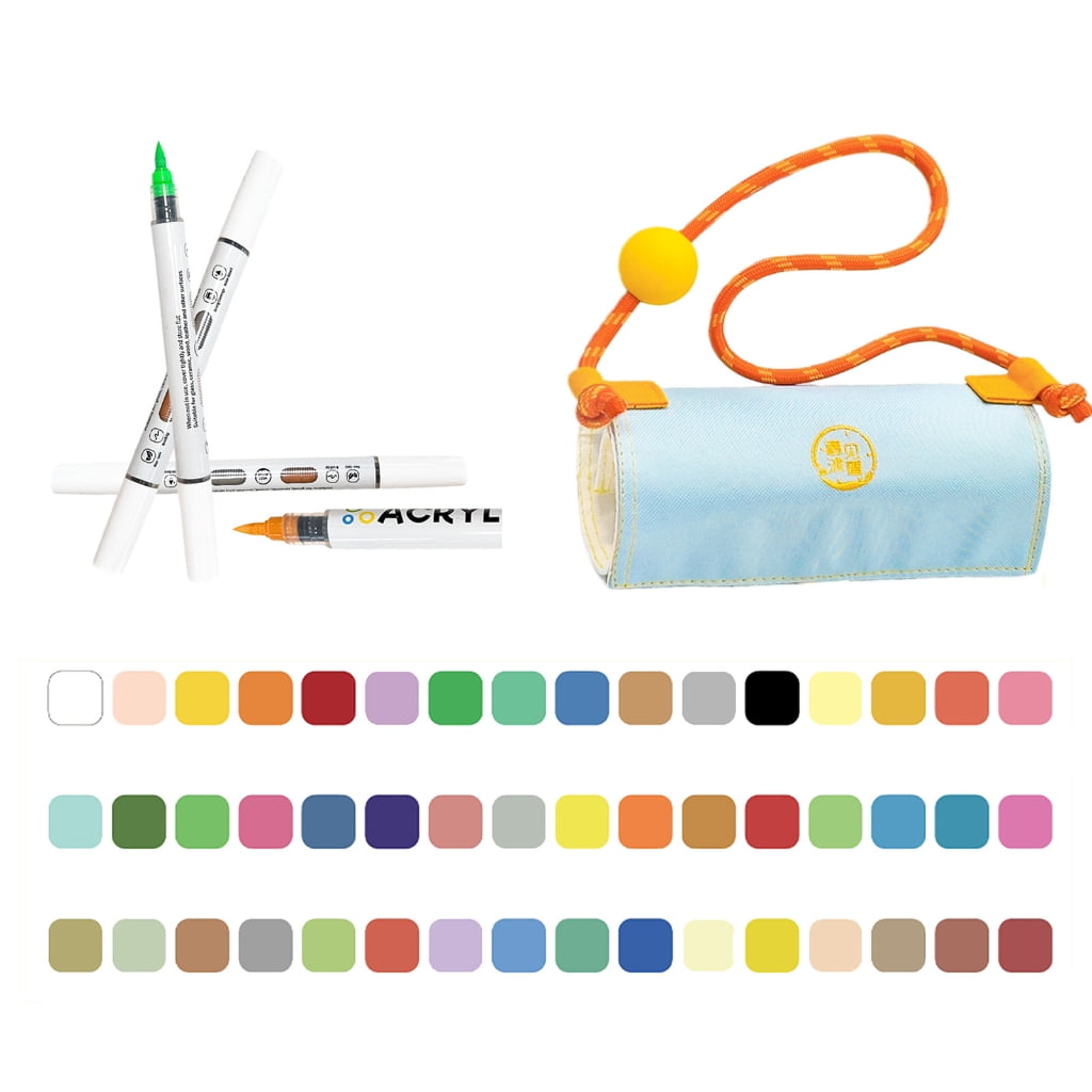 1 Set Professional Acrylic Markers with Bag For Sketching And Coloring Books