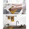 thumbnail image 5 of Sunflowers Roosters Kitchen Dish Towels for Drying Dishes Set of 3, Vintage Farmhouse Farm Countryside Waffle Weave Microfiber Hand Tea Bathroom Towels Quick Dry & Absorbent Towel 12x12, 5 of 7