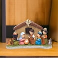 thumbnail image 3 of Estatuilla del pesebre de la escena de , colección religiosa de resina Nacimiento de Jesús Artesanía de Navidad Figura de la estatua de, 3 of 8