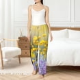 thumbnail image 4 of Salouo Flowers And Butterflies Print Women's Pajama Pants Casual Loose Sweatpants PJs Flowy Pants Drawstring Palazzo for Women Wide Leg Pants Lounge Pajama -Large, 4 of 8