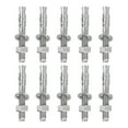 thumbnail image 1 of Uxcell 10 Pcs Ancrages en Coin, 1/2 Pouces x 3-1/2 Pouces Ancrages en Acier Inoxydable pour Béton, Fixation Standard Robuste pour Support Mural en Ciment (Inclut Rondelles Écrous, Ton Argent), 1 of 6