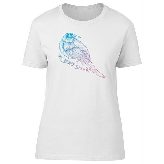 Crow Sitting On Perch Gradient T-Shirt Women -Image by Shutterstock, Female Medium