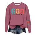 thumbnail image 4 of Womens Christian Sweatshirt Oversized God is Good Letter Print Pullover Jesus Religious Bible Verse Inspirational Tops, 4 of 4