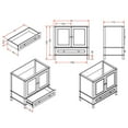 thumbnail image 3 of Alaterre Furniture Williamsburg 36 in. Bathroom Vanity - Freestanding Cabinet Without Sink - Wood Vanity with Soft-Close Doors, Gray, 3 of 9