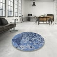 thumbnail image 4 of Ahgly Company Machine Washable Indoor Rectangle Industrial Modern Sapphire Blue Area Rugs, 5' x 8', 4 of 7