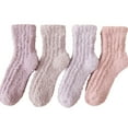 thumbnail image 2 of Fewfanhot Women's 4-Pack Winter Fleece Socks - Thick Warm Mid-Tube Fluffy Solid Color Design Cute Cozy Floor Socks, 2 of 2