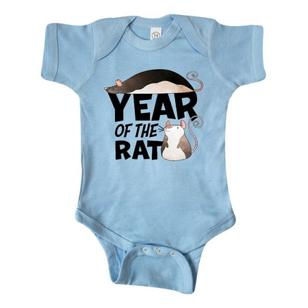 

Inktastic Year of the Rat Cute Black and White Rats Gift Baby Boy or Baby Girl Bodysuit