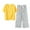 Yellow, variant on Runfenguu Vacation Outfits For Women 2025 Women' Casual Loose Print Short Sleeve V-Neck Blouses Pants Sets