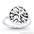thumbnail image 1 of Tree w/ Filigree Vine & Leaf Circle Charm Ring in Oxidized .925 Sterling Silver, 1 of 1