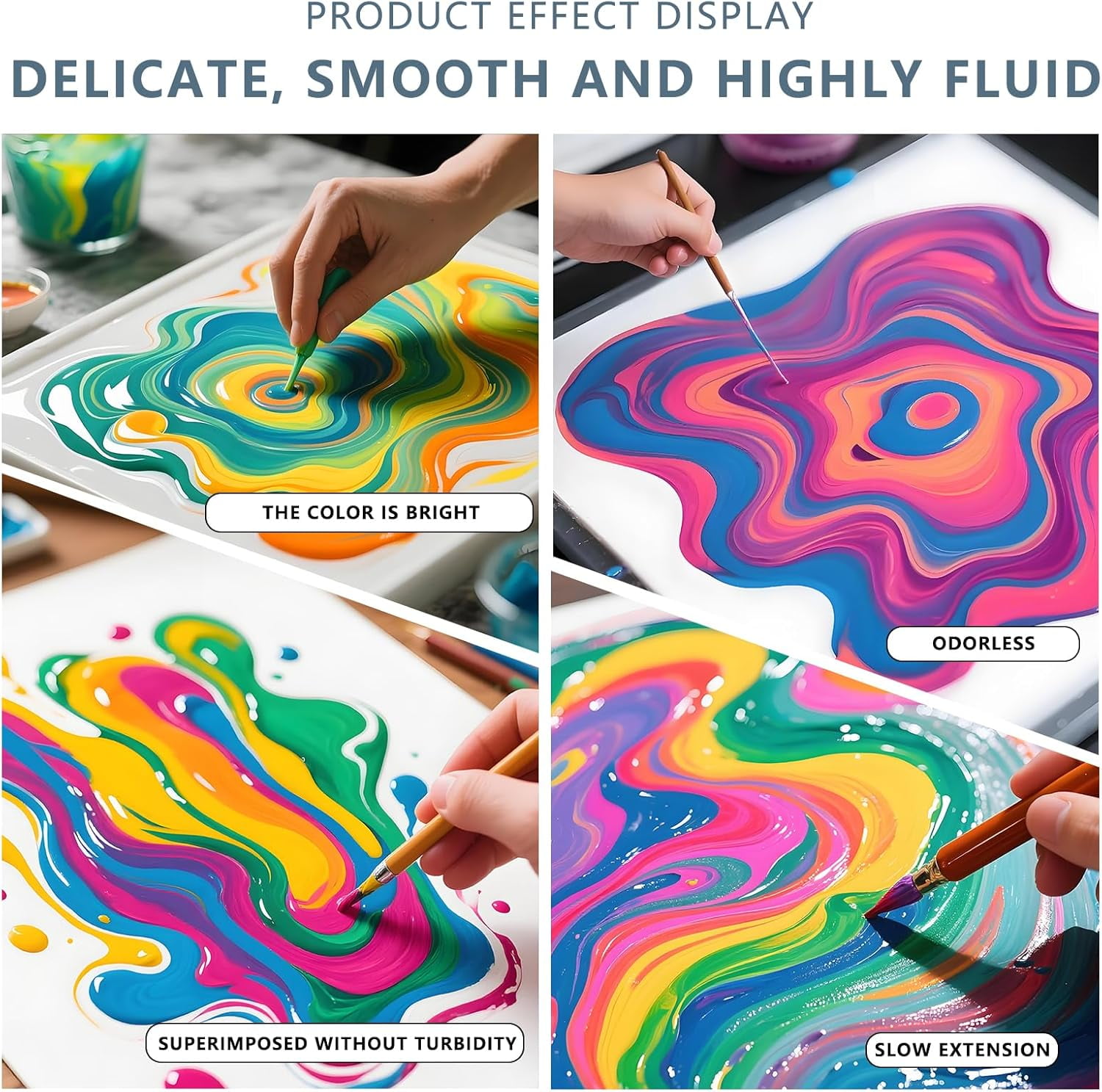 XIXISUSU Silicone Oil for Acrylic Pouring, Silicone Acrylic Paint Pouring Oil, 100% Pure Liquid Oils to Create Cells in Paintings - Professional Fluid Art Supplies (8 oz)