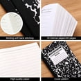 thumbnail image 4 of 1 Pc Composition Notebook, Wide Ruled Composition Book, Marble Composition Notebooks for Note Taking, 30 Sheets/60 Pages, Hard Cover, Sewn Binding, Classroom Must Haves, Office Supplies, Black, 4 of 8