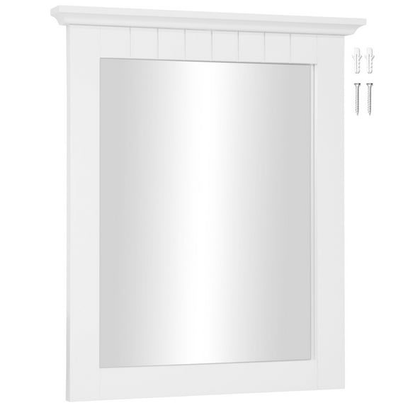 Design House Cottage Wooden Wall Mirror in White, 24-Inch by 21-Inch