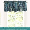 thumbnail image 2 of DriftAway Christopher Peacock Floral Pattern Thermal Insulated Blackout Window Curtain Valance Rod Pocket 2 Layers 18"L x 52"W Plus 2" Header Teal, 2 of 7