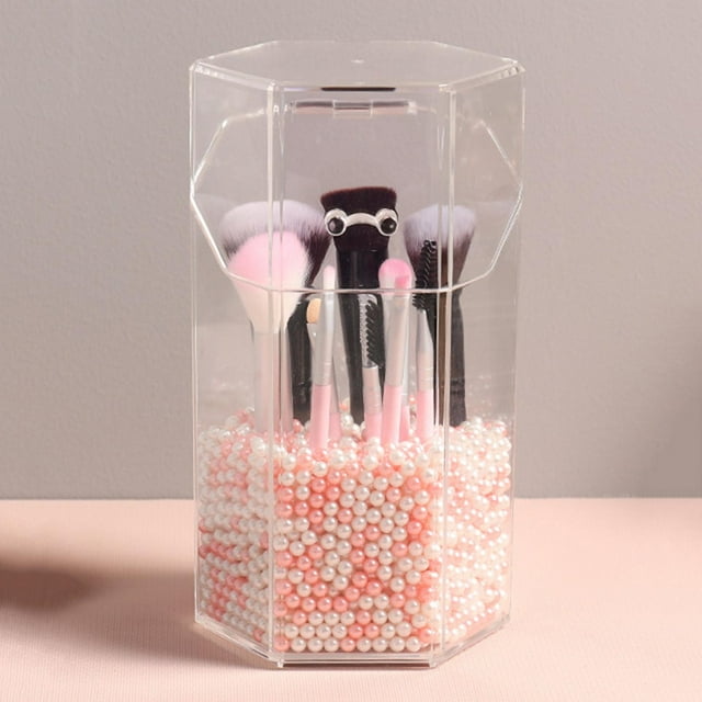 Organizador de Brochas de Maquillaje Acrílico Transparente Macarena