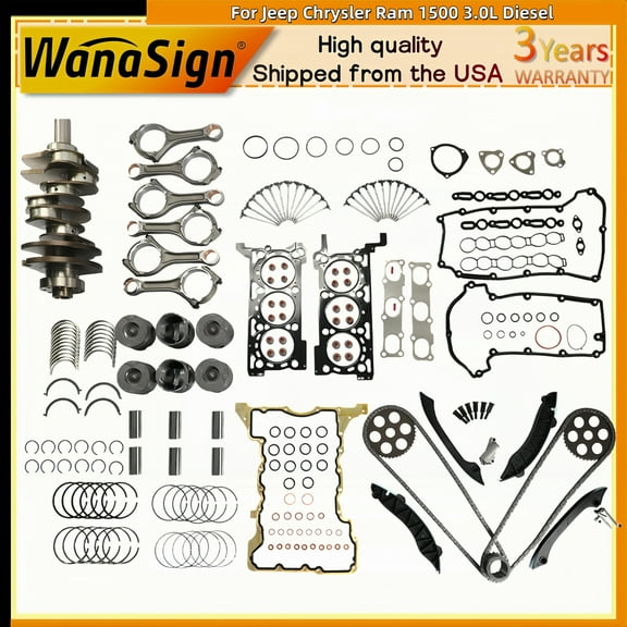 Engine Rebuild Kit w/ Crank Piston ConRod For 2011-2016 Jeep Chrysler Ram 1500 3.0L Diesel