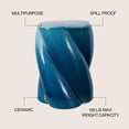 thumbnail image 3 of Yves 18" Modern Minimalist Rope Twist Ceramic Indoor-Outdoor Garden Stool, Cracked Blue, 3 of 4