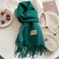 thumbnail image 1 of Fashion Solid Cashmere Warm Scarf New Design Pashmina Winter Double Side Diffrent Color Shawl Wraps Bufanda with Tassel Blanket, 1 of 7