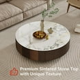 thumbnail image 5 of 35.43" Modern Coffee Table for Living Room, Round Coffee Table with Storage Drawer, Sintered Stone Top with Metal Base, NO Assembly Living Room Table Tea Table for Home Office, 5 of 5
