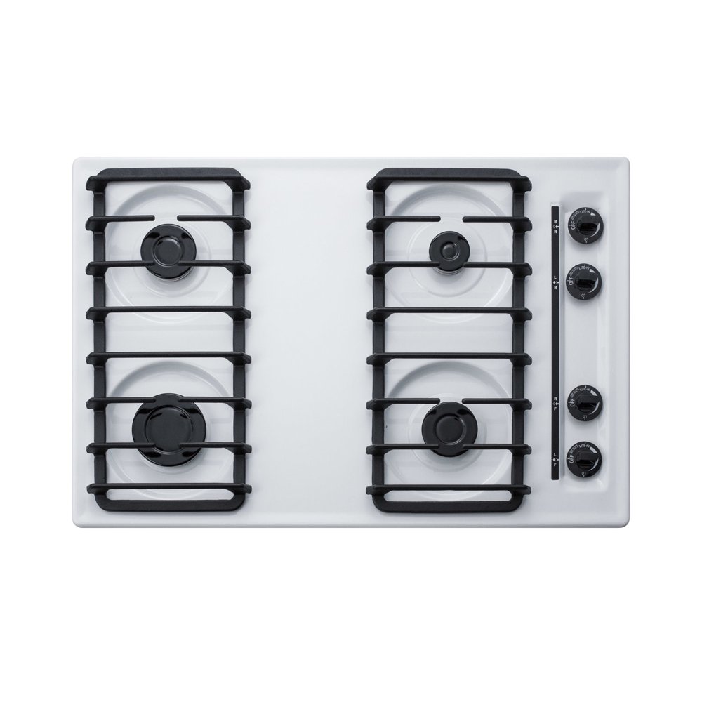 Summit WTL053S White 30" Wide 4 Burner Gas Cooktop