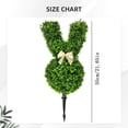 thumbnail image 3 of Artificial Bunny-Shaped Topiary Tree with Ground Spike, UV-Resistant Bowknot Faux Boxwood Topiaries Plant for Porch Decor Outdoor/Indoor Easter Decorations 21.6 Inch, 3 of 8