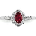 thumbnail image 5 of Sterling Silver Rhodium-Plated Created Ruby & Diam. Ring (Size 6) Made In India qbr21jul-6, 5 of 5