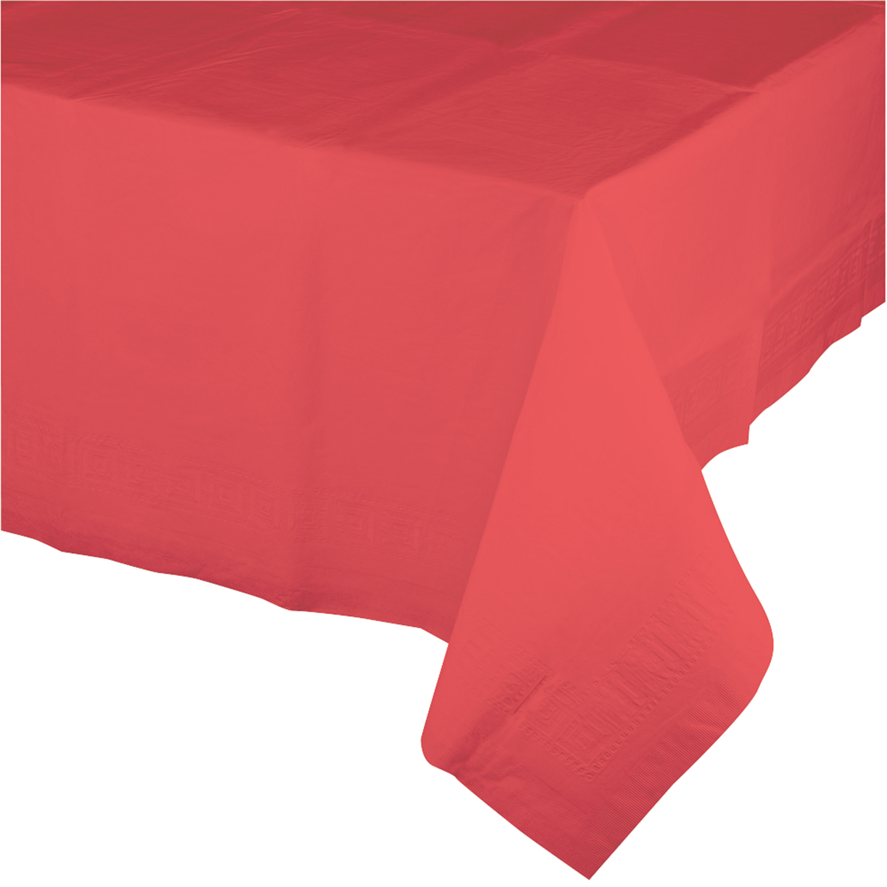 Coral 54" x 108" Plastic Tablecloth