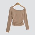 thumbnail image 3 of Camiseta básica nueva 2024 para mujer, hombros inclinados, base elástica S delgada GXY N89C G1B8, 3 of 7